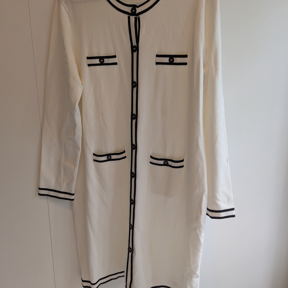 Karl Lagerfeld White Top with Black Accents